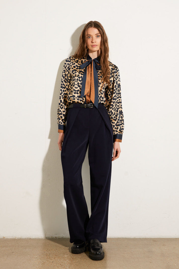 PANTALON À CEINTURE MARINE