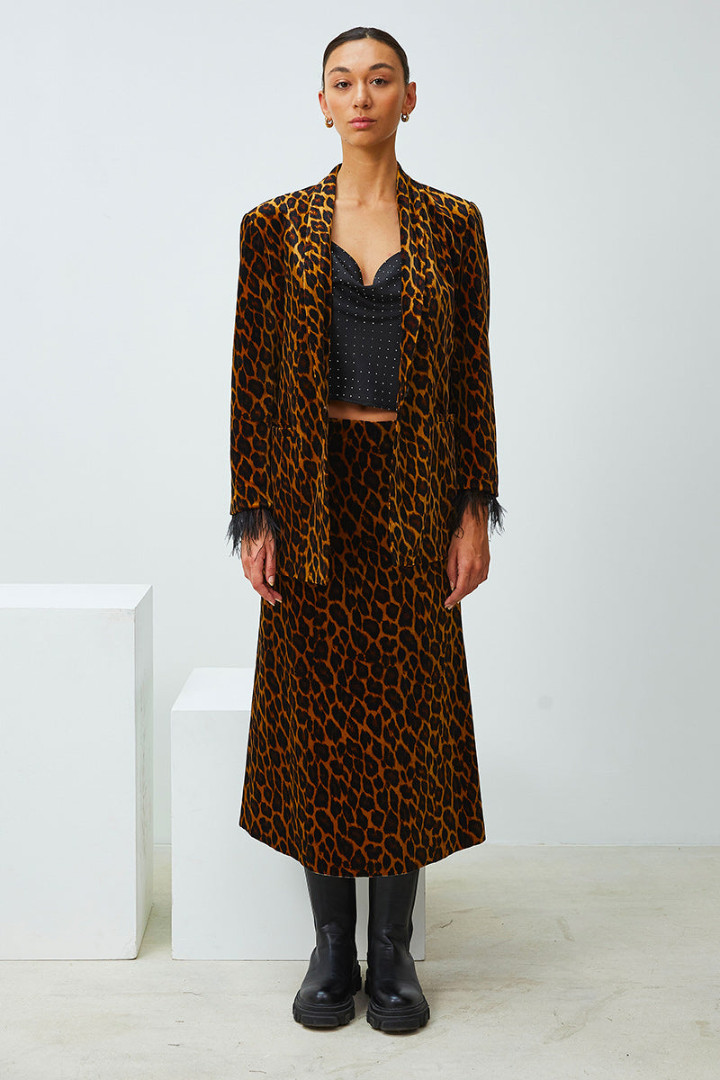 BLAZER LÉOPARD À PLUMES
