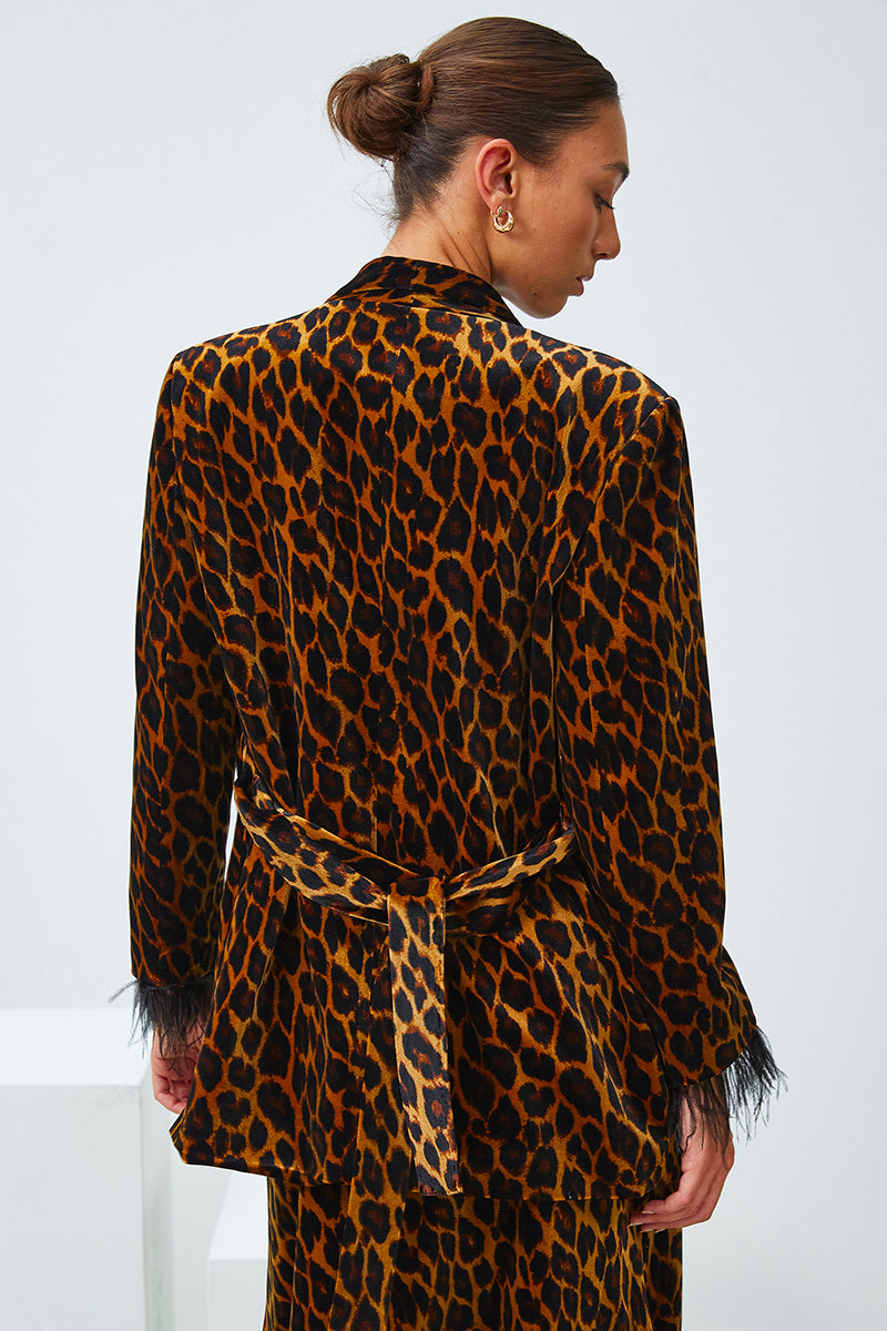 BLAZER LÉOPARD À PLUMES