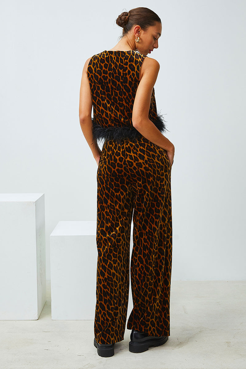 FEATHERED LEOPARD TOP