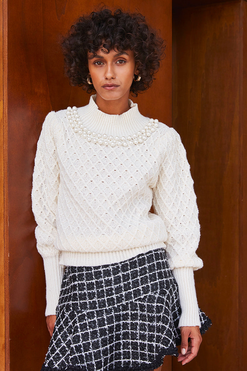 PULL EN MAILLE PERLÉE