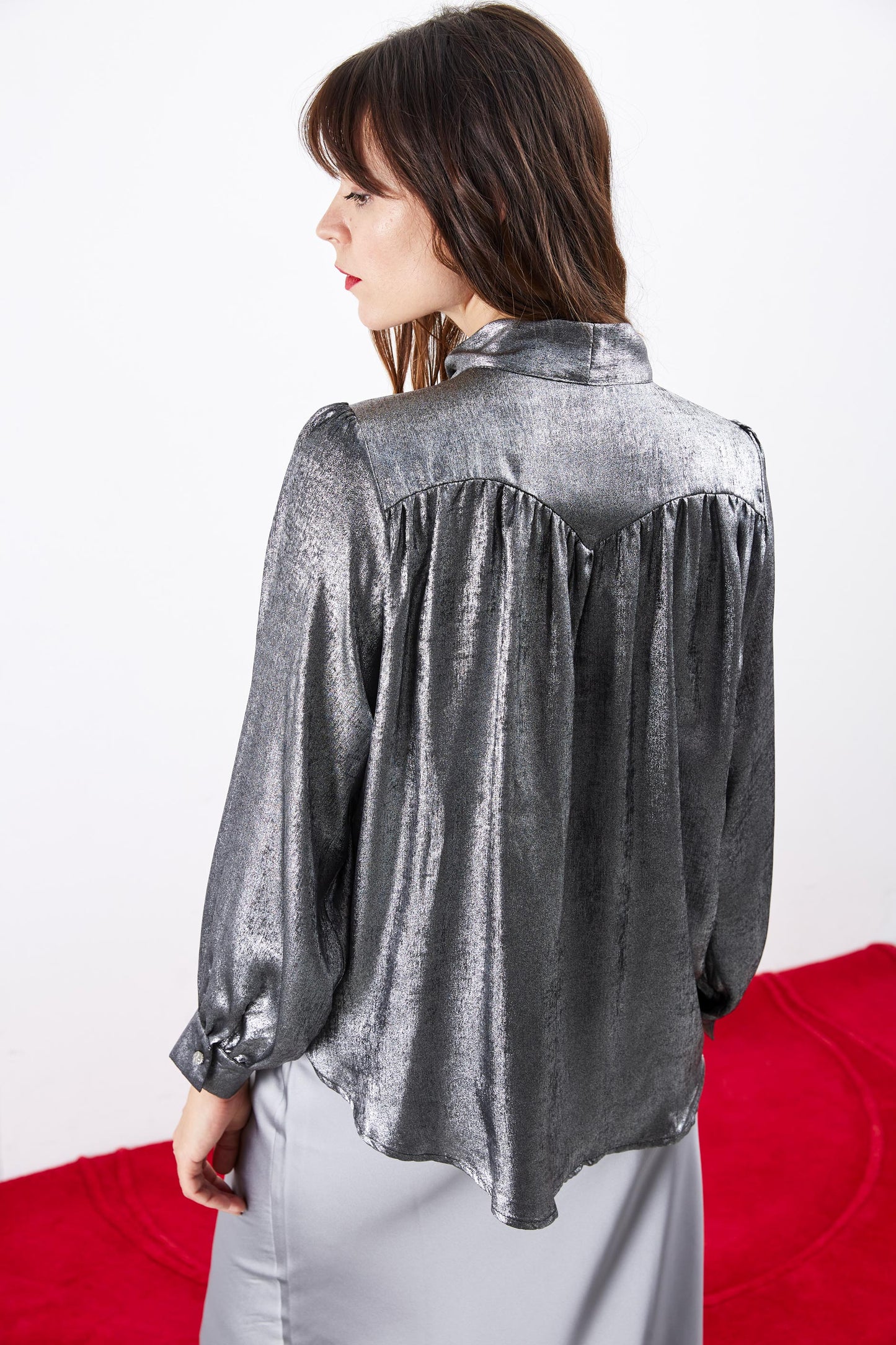 PUSSYBOW METALLIC SHIRT