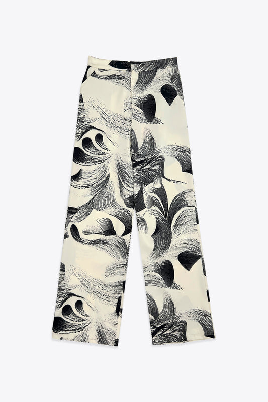 PANTALON FLEURI BEIGE