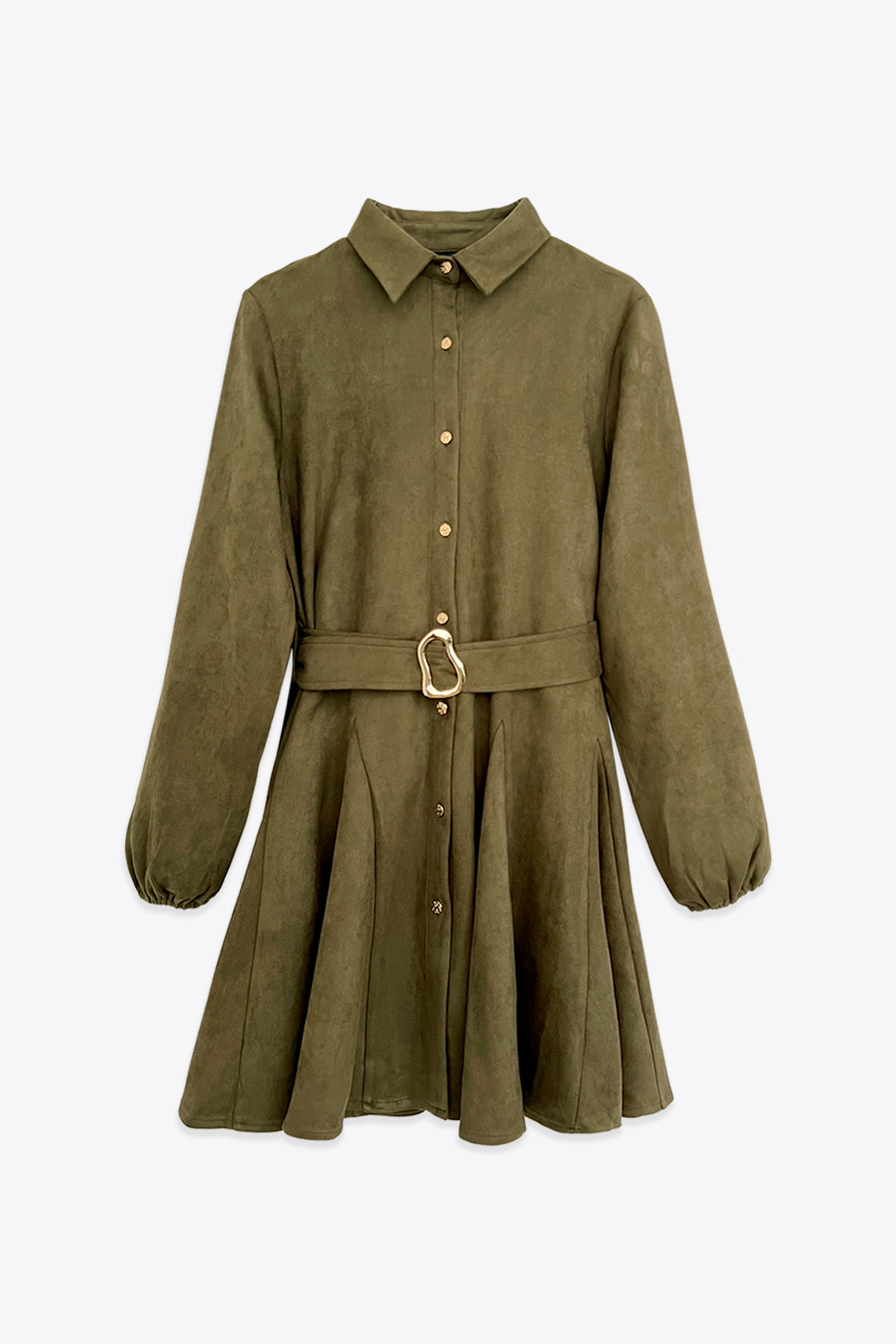 SUEDE SHIRT DRESS