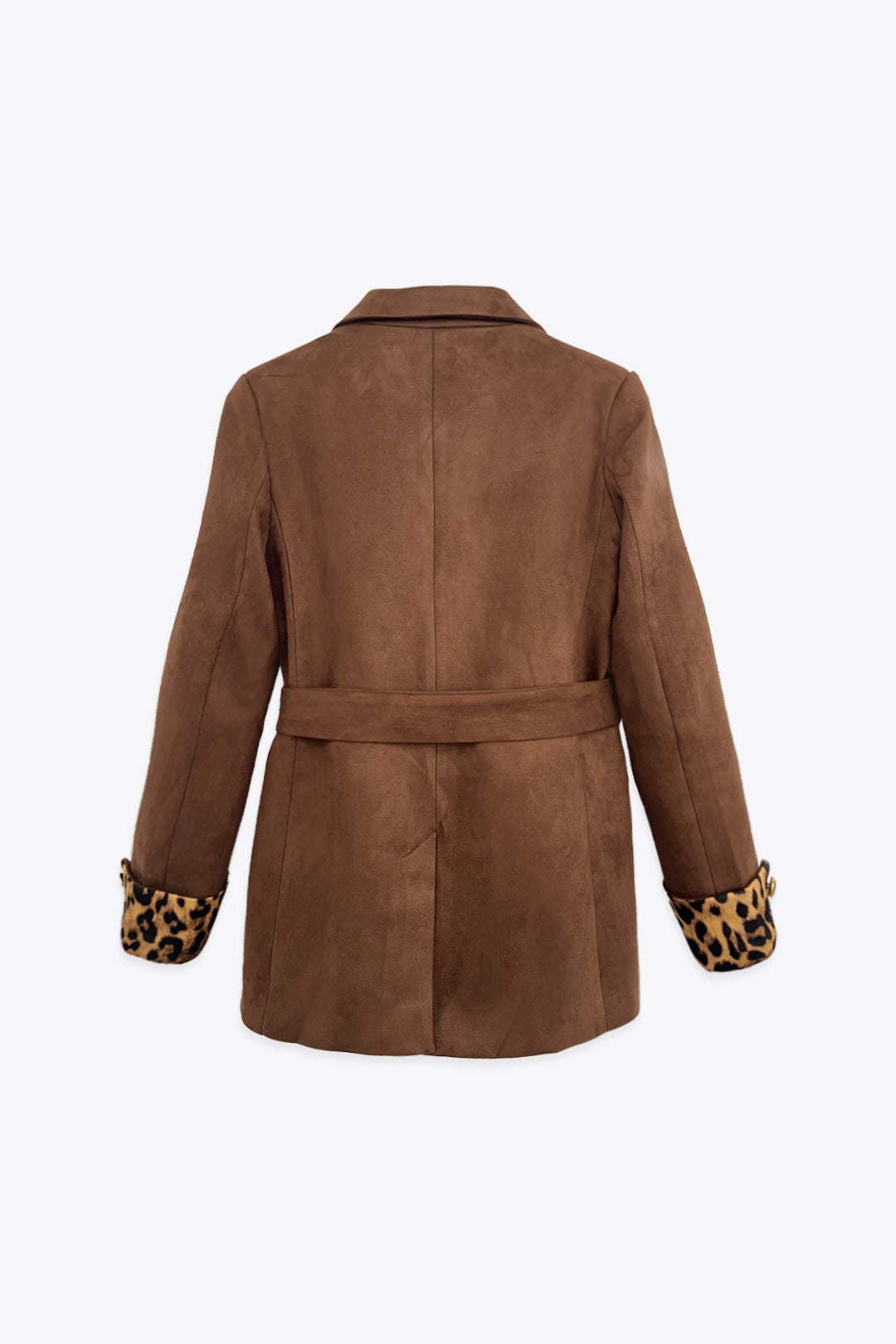 BLAZER EN SUÉDINE À REVERS LÉOPARD