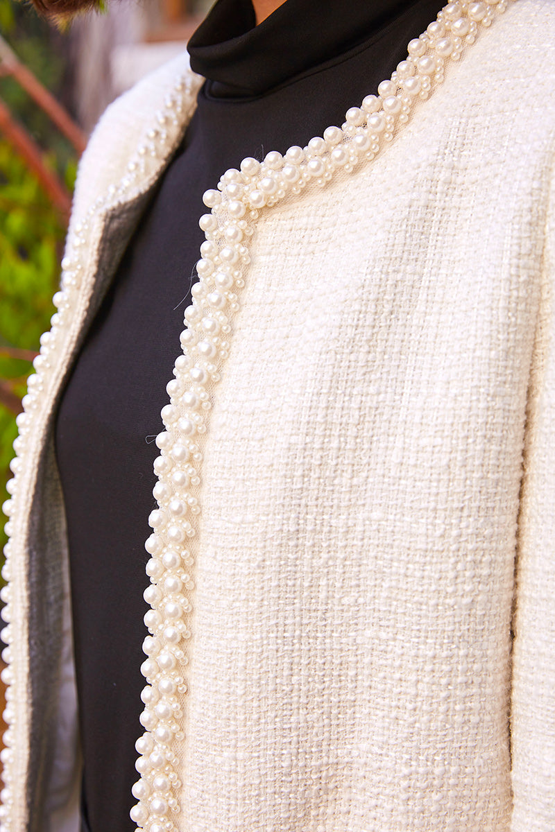 PEARL WHITE TWEED JACKET