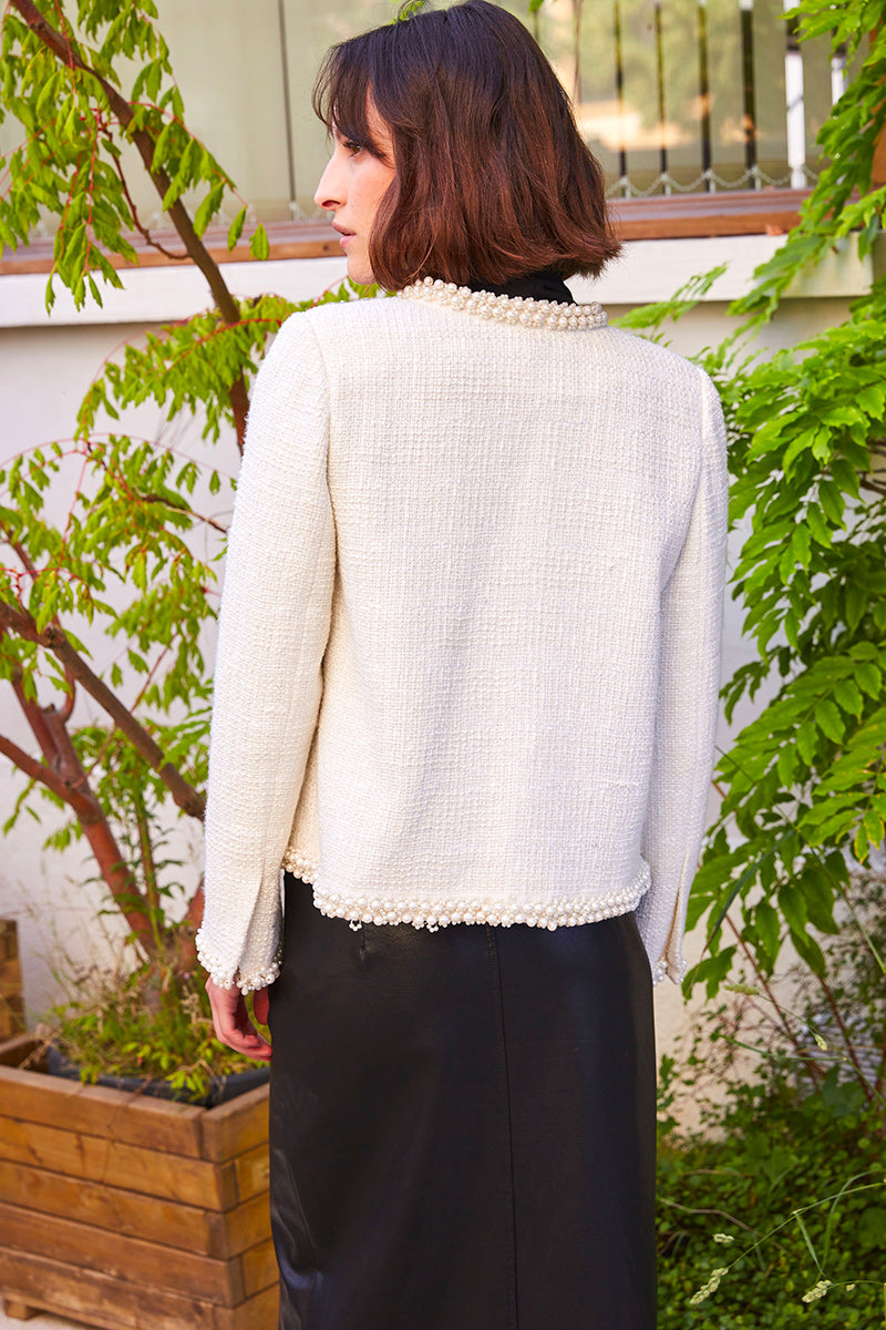 PEARL WHITE TWEED JACKET