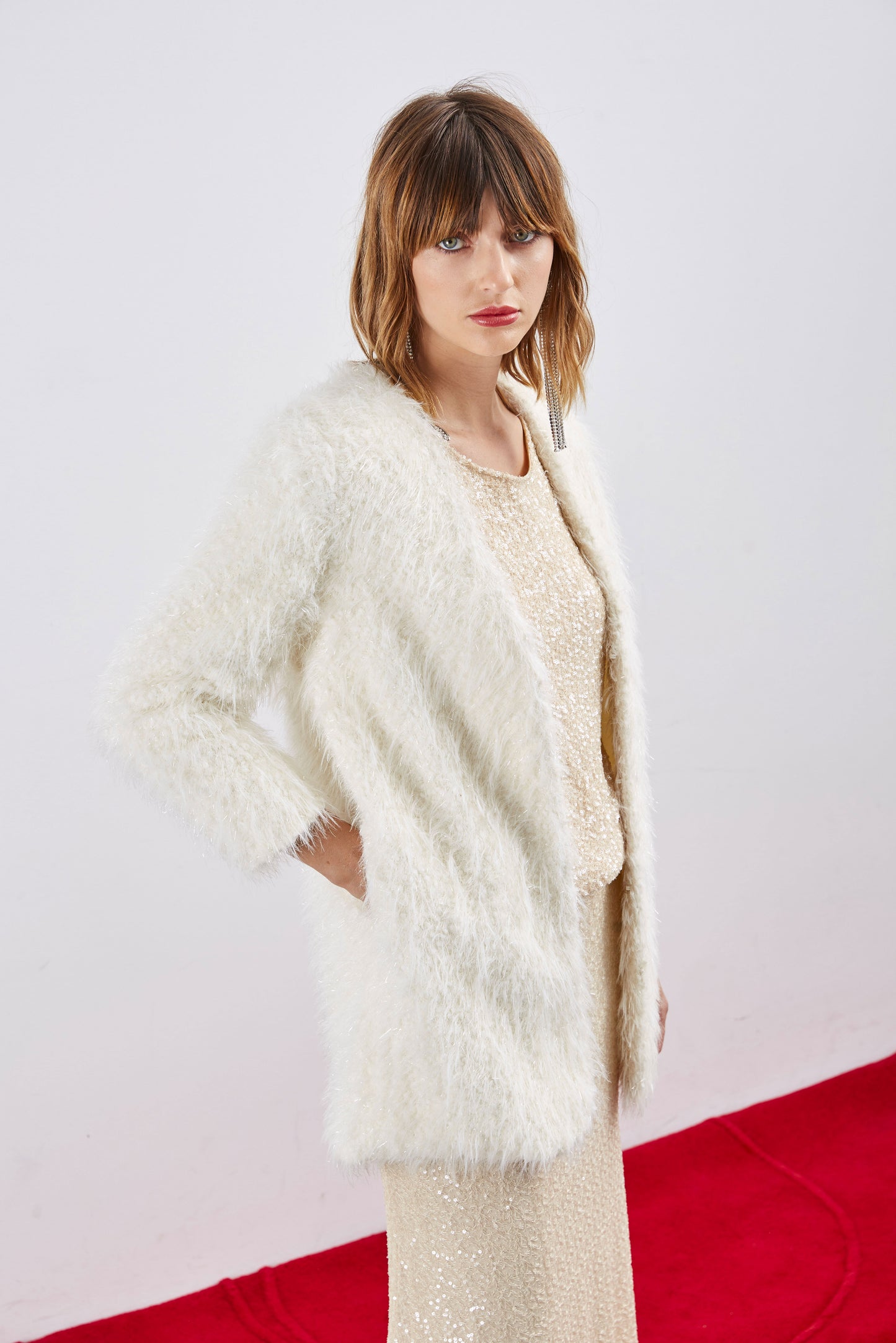 VESTE À FOURRURE BEIGE