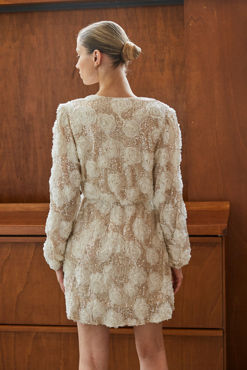 ROBE PAILLETÉE À FLEURS