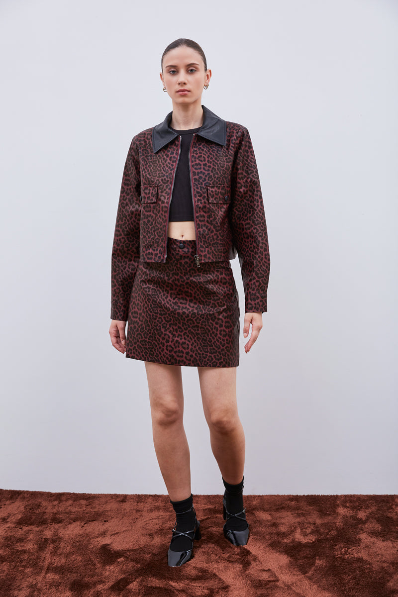 VESTE LÉOPARD TEXTURÉ