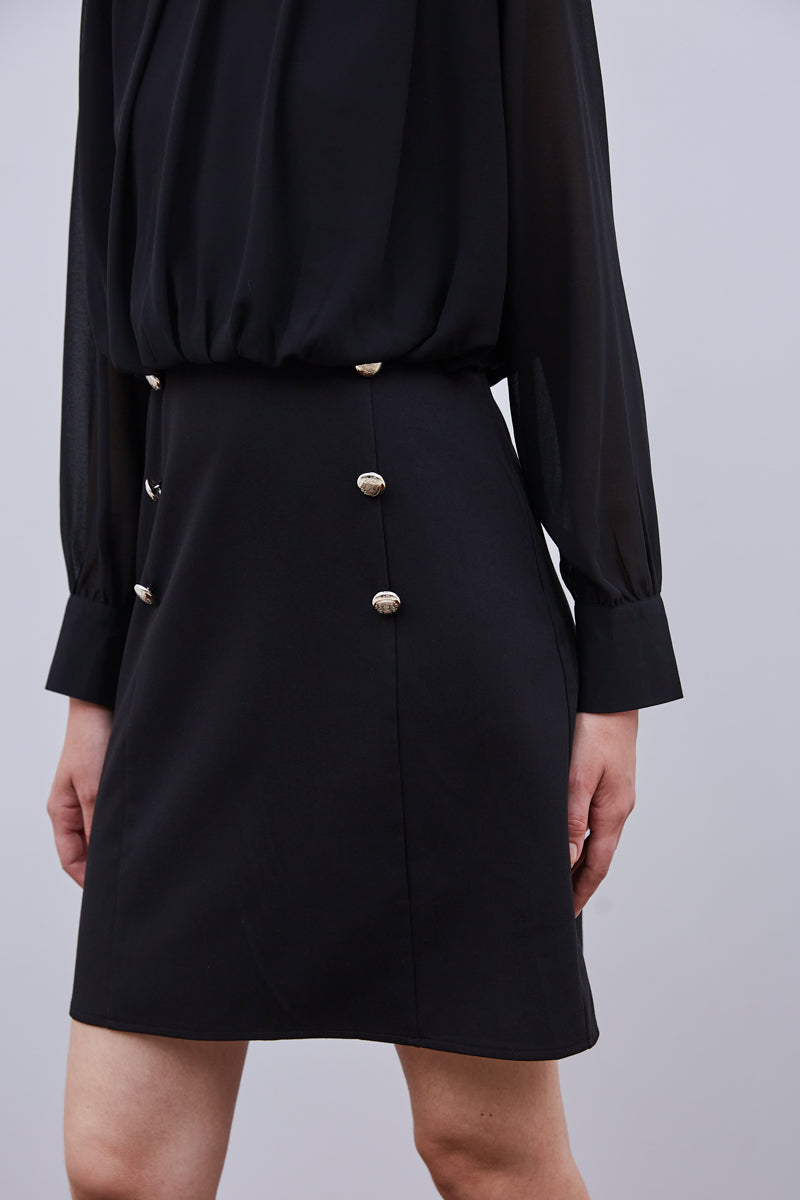 ROBE À BOUTONS NOIR