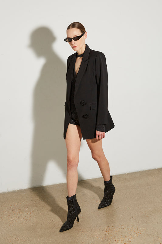 Satin Sleeveless Blazer