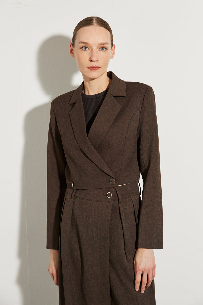 Satin Sleeveless Blazer