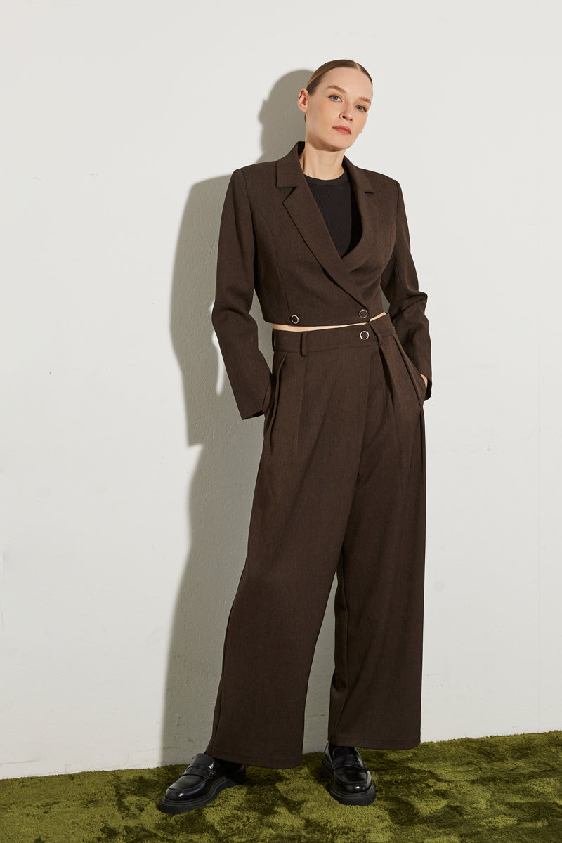 Satin Sleeveless Blazer