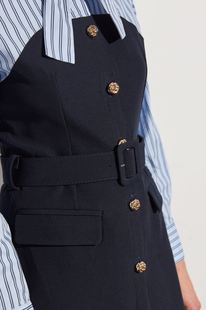 ROBE BI MATIERE A RAYURES