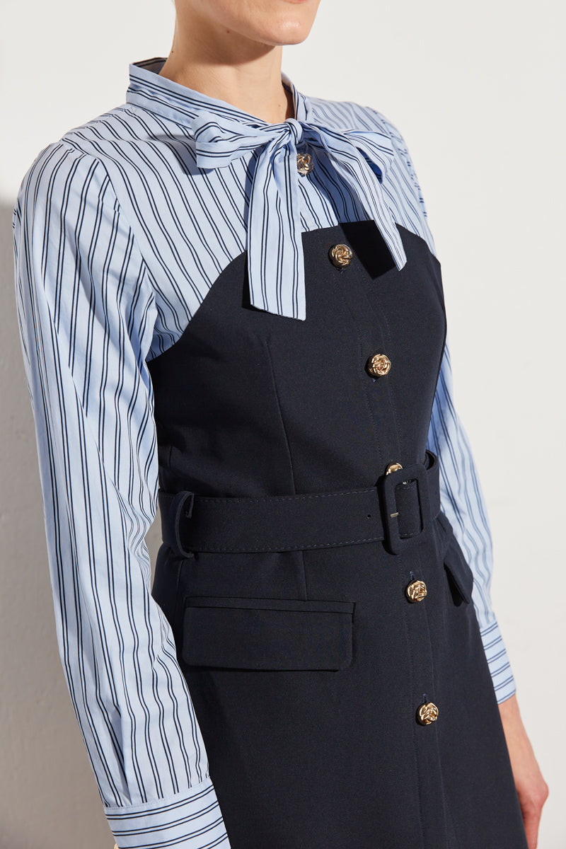 ROBE BI MATIERE A RAYURES