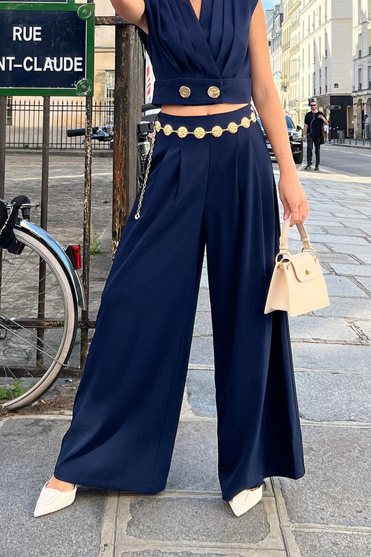 PANTALON ÉVASÉ À CEINTURE