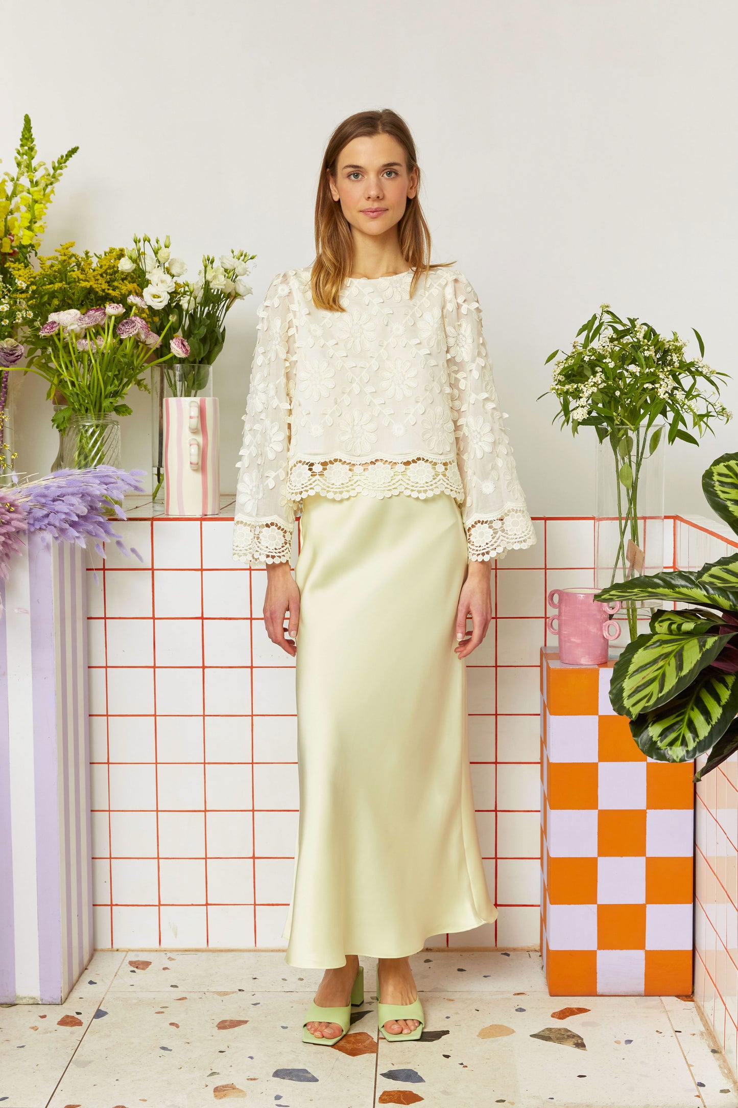 PREMIUM SATIN GREEN SKIRT