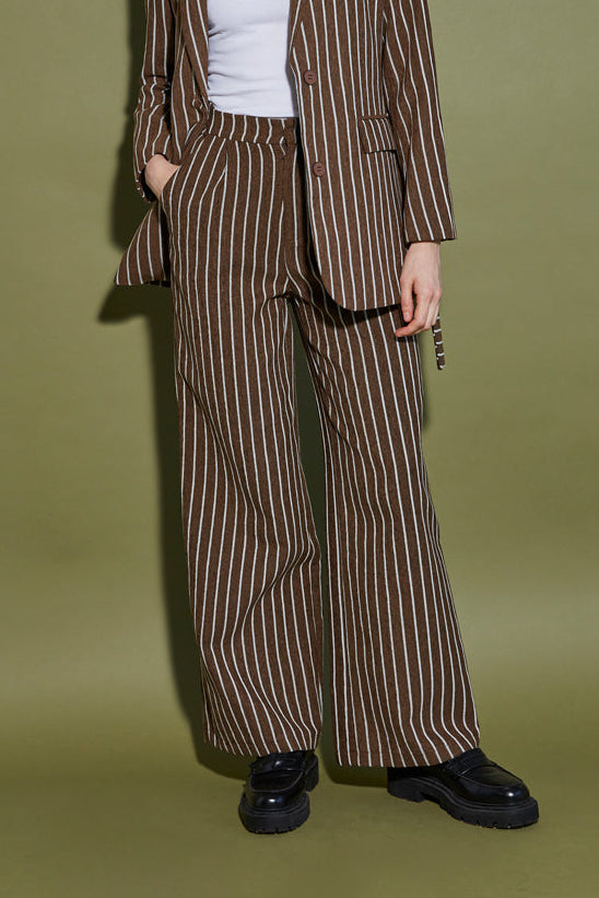 PANTALON À RAYURES EN VELOURS CÔTELÉ