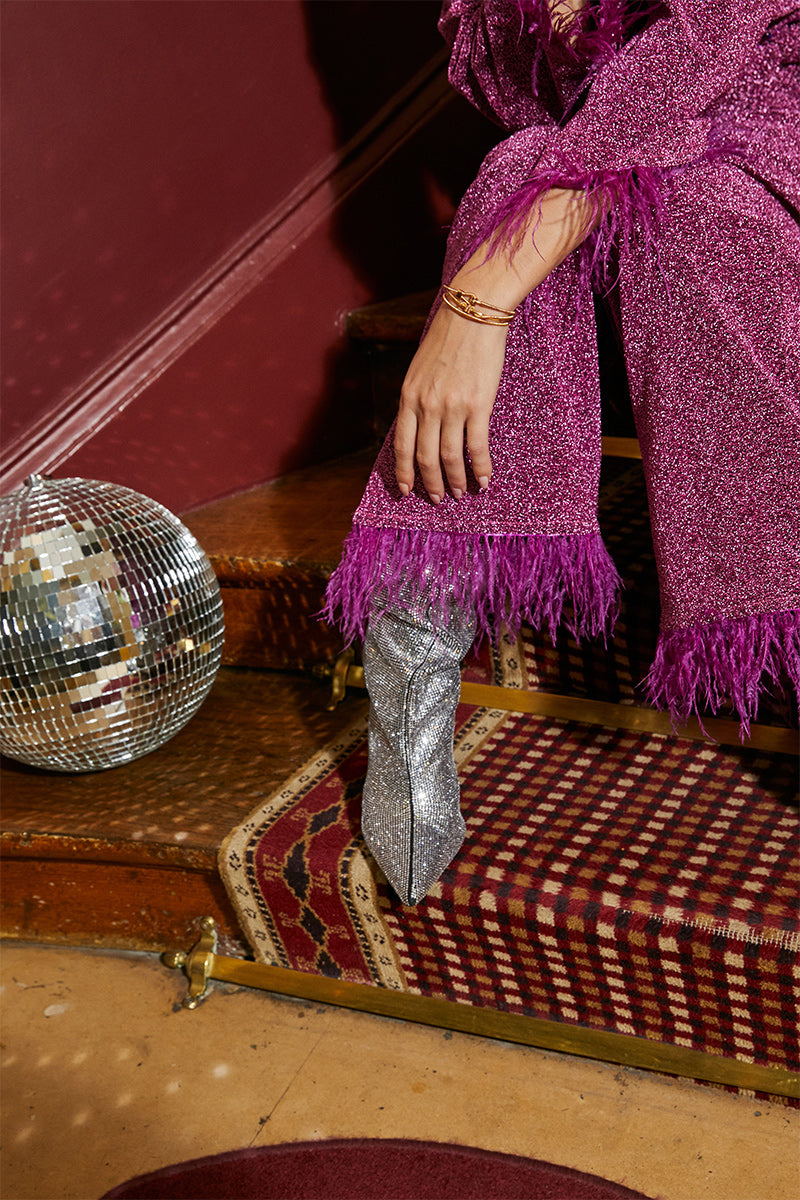 PANTALON PAILLETÉ À PLUMES