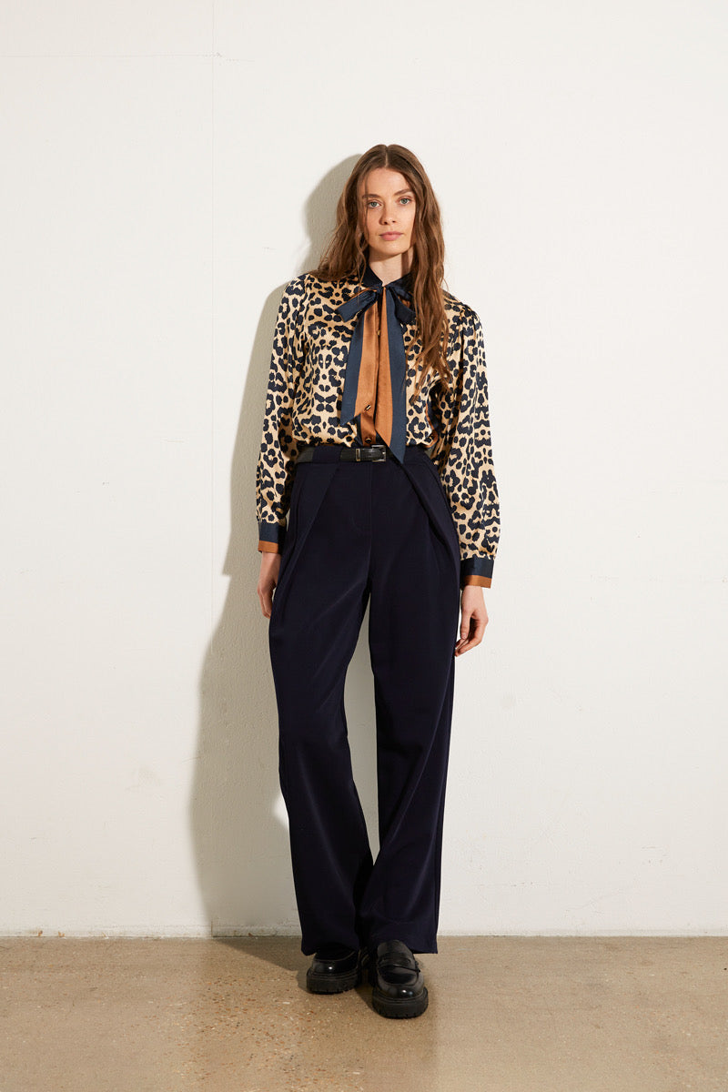 CHEMISE LEOPARD MARINE