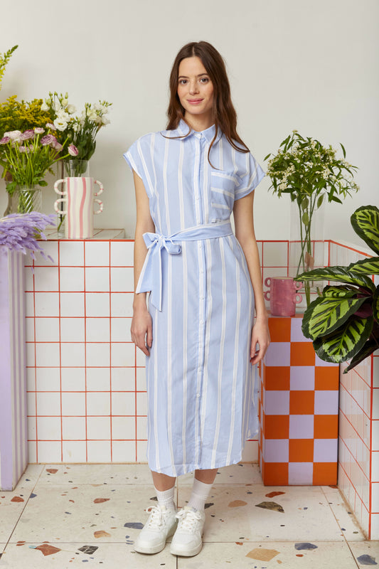 LACE-STRIPED DRESS