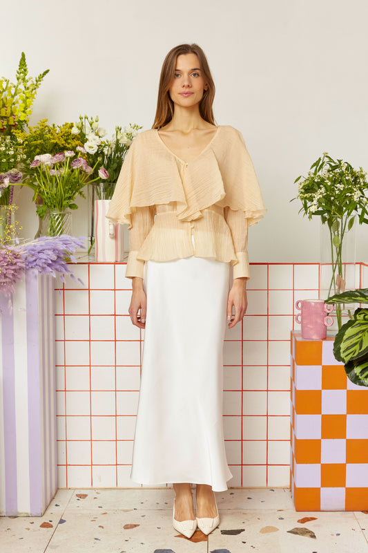 JUPE BLANCHE SATIN PREMIUM