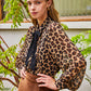 LEOPARD BLOUSE WITH RUFFLE
