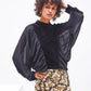 BI-MATERIAL FLORAL SKIRT