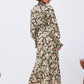 BI-MATERIAL FLORAL SKIRT