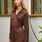 CHEMISE SATINÉE À DOUBLE VOLANT