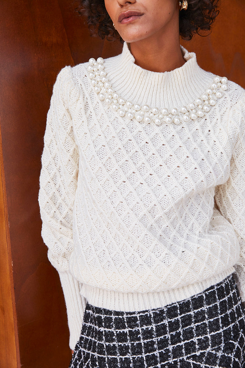 PULL EN MAILLE PERLÉE