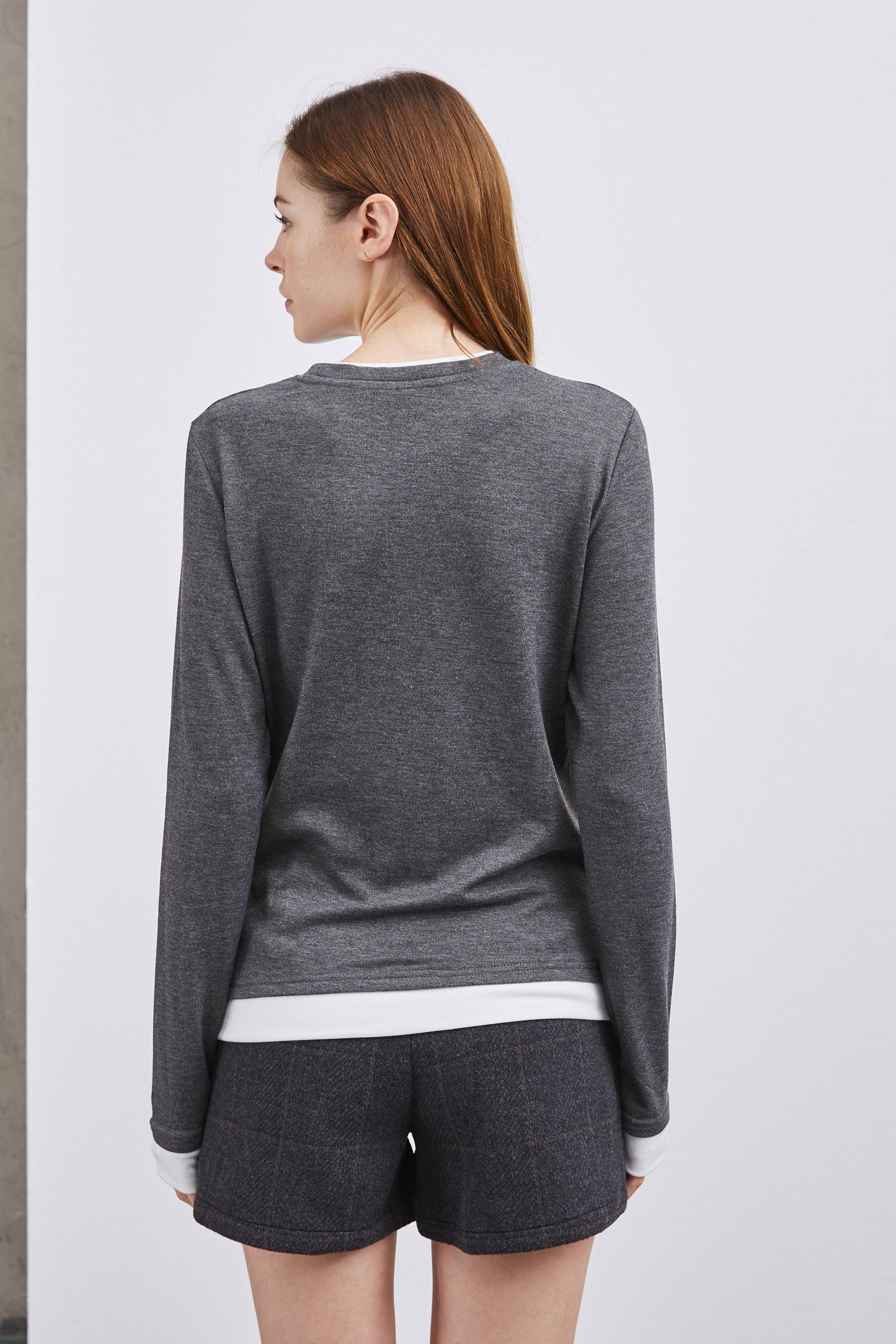 GREY DOUBLE COLLAR TOP 