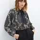 BLOUSE LAVALLIÈRE IMPRIMÉ CHAÎNES
