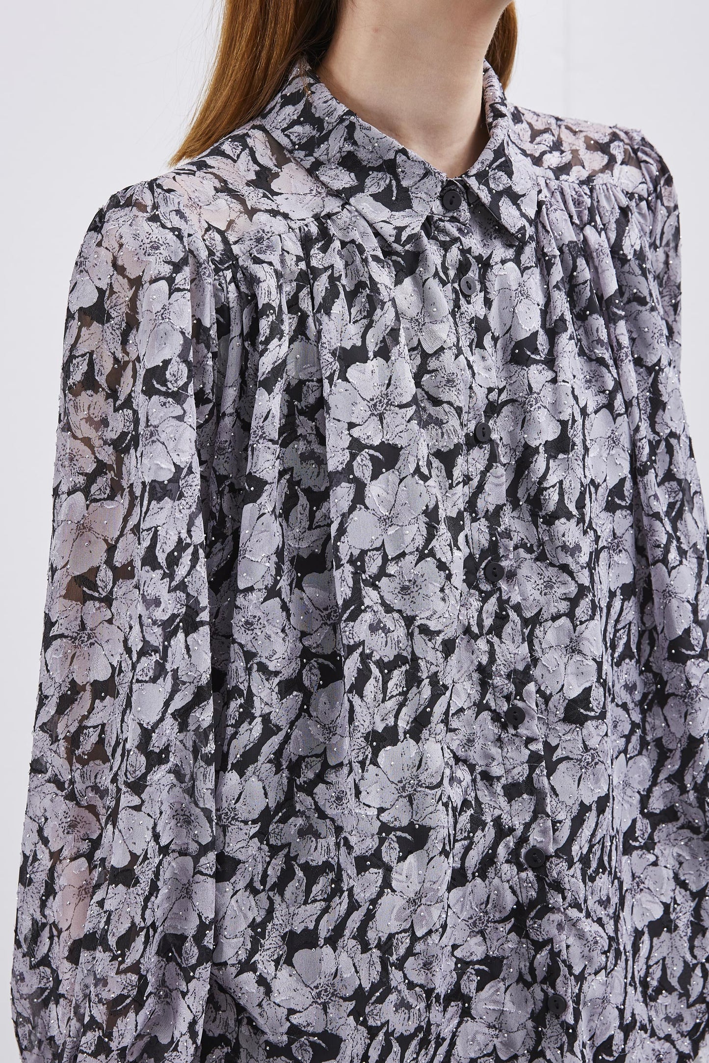 FLORAL SHIRT WITH SEQUINS