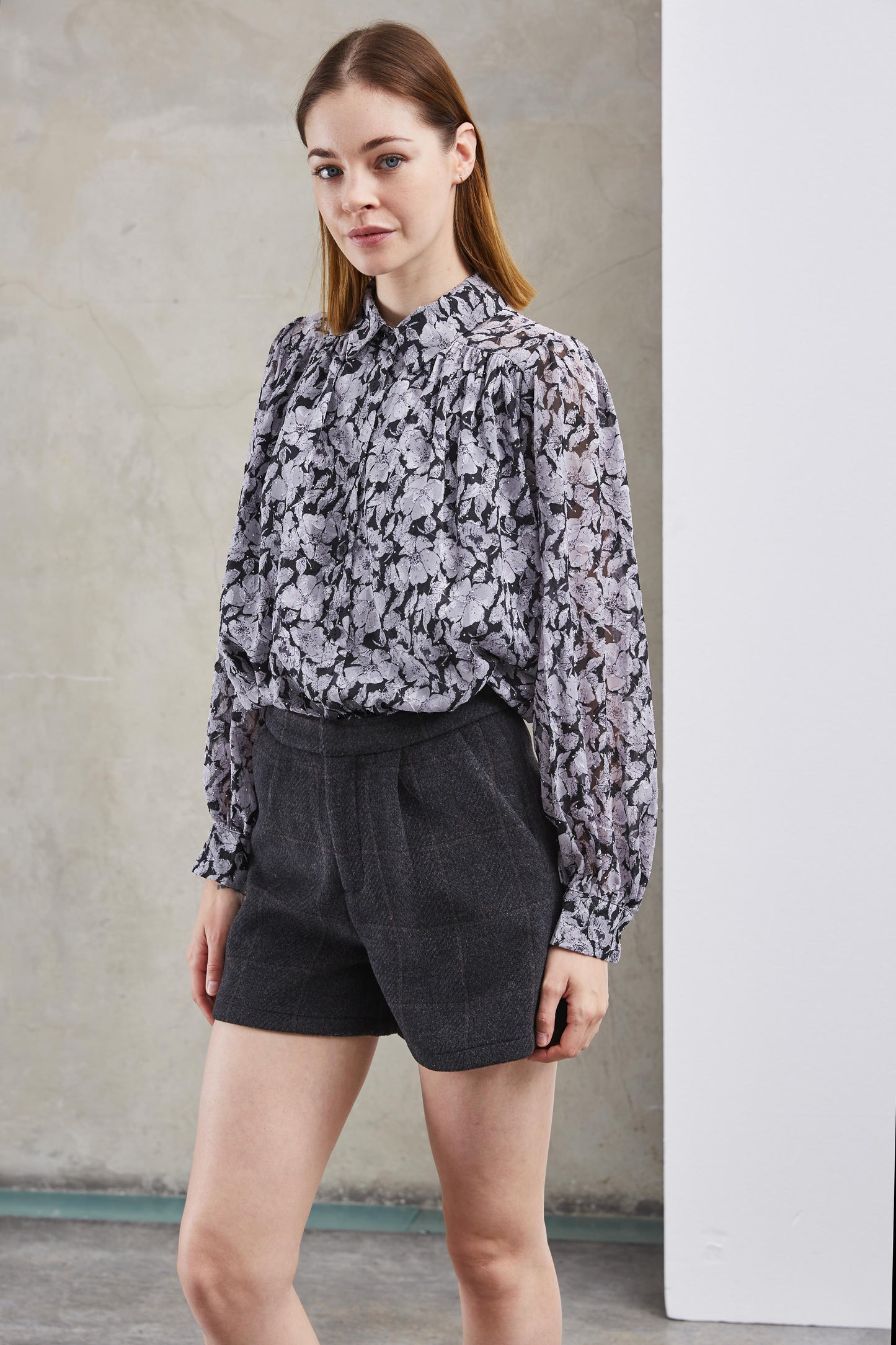 FLORAL SHIRT WITH SEQUINS