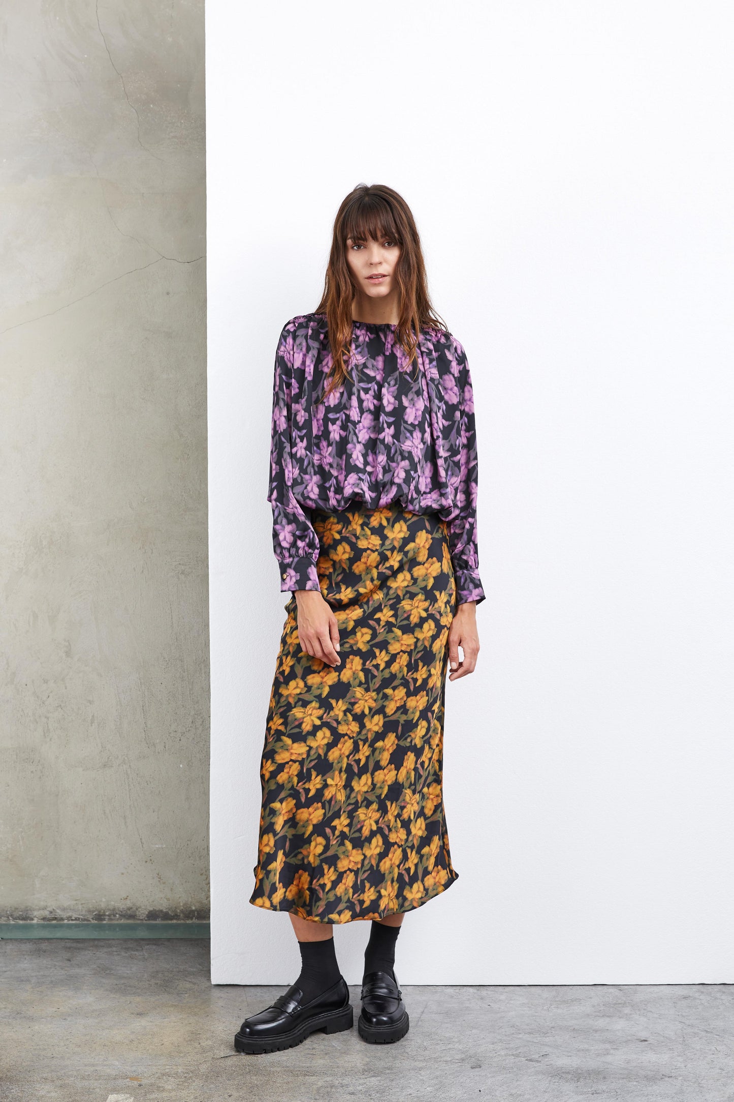 JUPE FLEURIE ORANGE