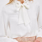 FLORAL COLLAR BLOUSE WITH SEQUINS
