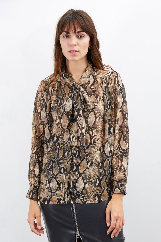 BLOUSE LAVALLIÈRE IMPRIMÉ ANIMAL