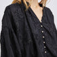 PUFF SLEEVED TEXTURED TOP