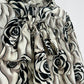 CHEMISE FLEURIE A COL LAVALLIERE NOIR