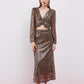 TOP SEQUINS LEOPARD À MANCHES LONGUES