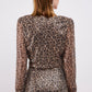 TOP SEQUINS LEOPARD À MANCHES LONGUES