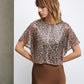 TOP LÉOPARD À SEQUINS