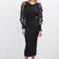KNIT DRESS WITH PATTERNED SLEEVES