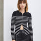 GILET DOUBLE ZIP À RAYURES