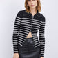 GILET DOUBLE ZIP À RAYURES