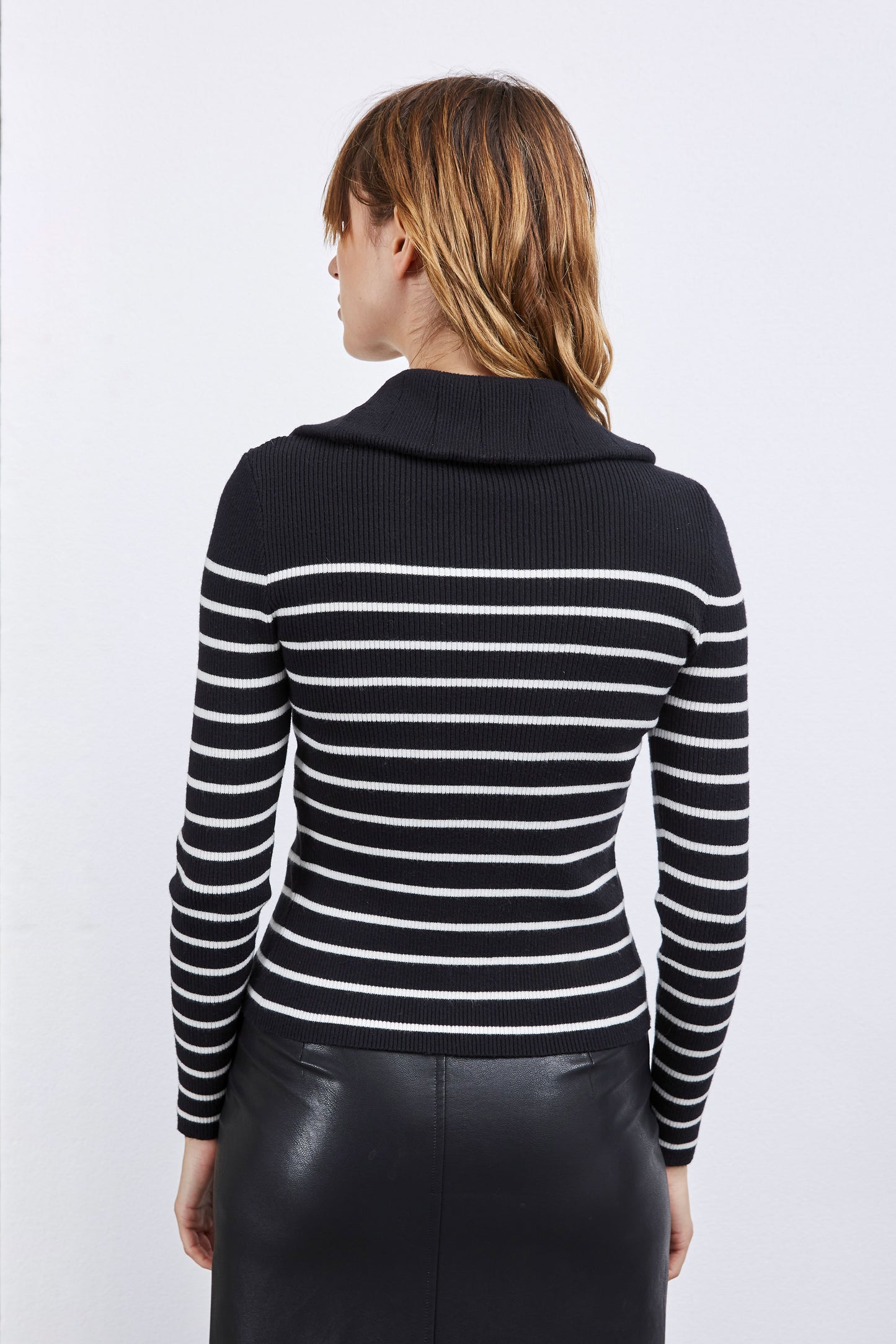 GILET DOUBLE ZIP À RAYURES