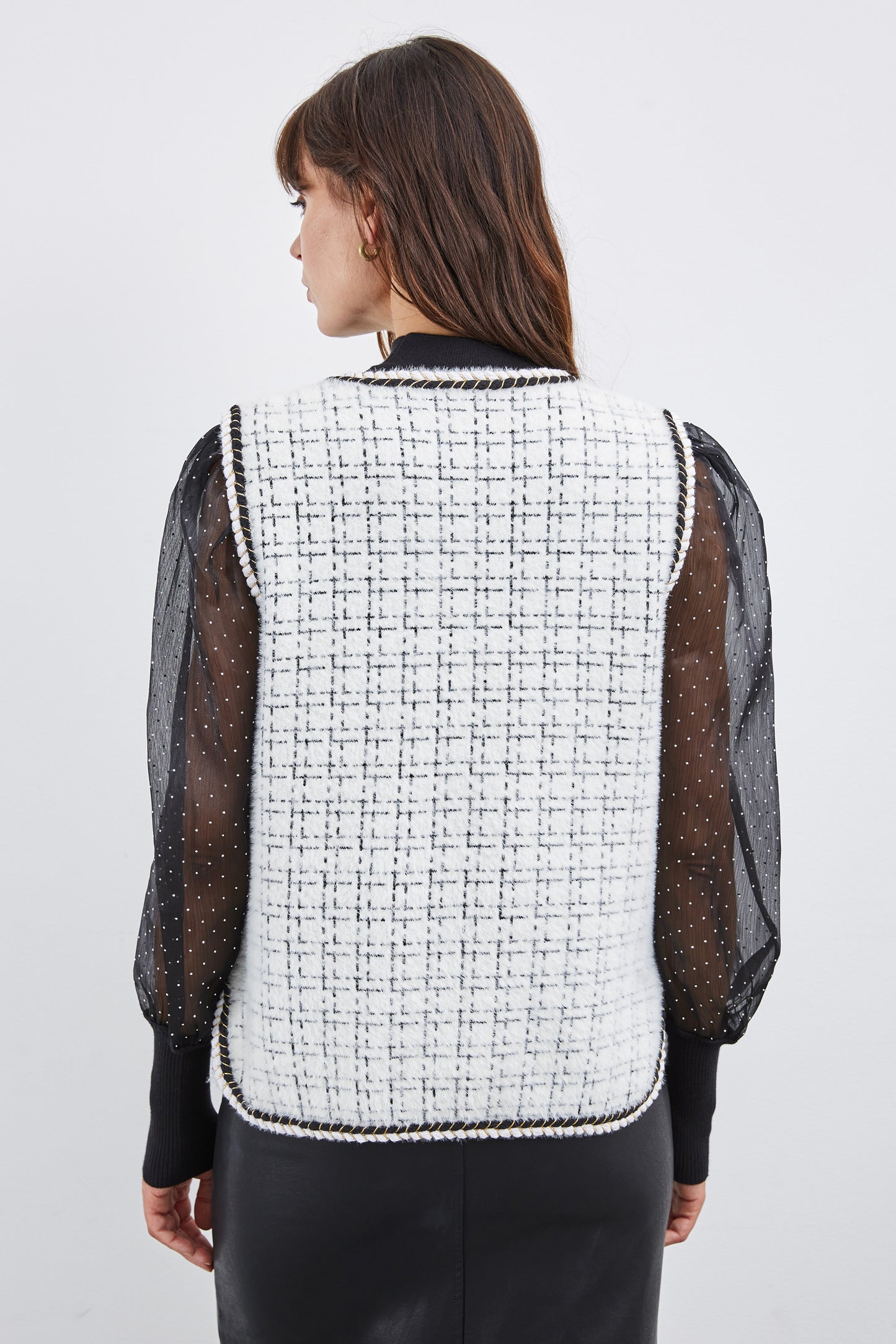 VESTE SANS MANCHES EN TWEED