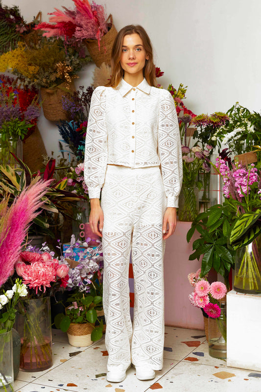 PANTALON À DENTELLE